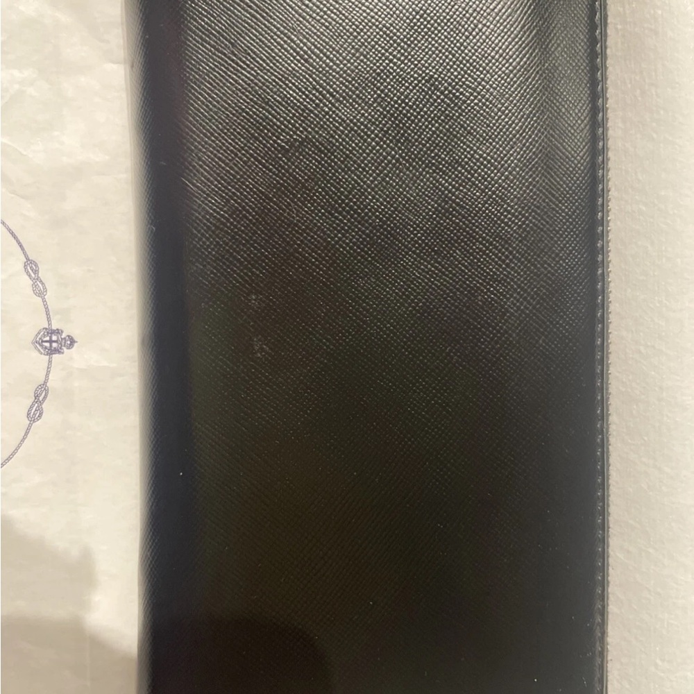 Authentic PRADA Black Bow Zippy Long Clutch Wallet Italy - Picture 2 of 4